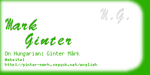 mark ginter business card