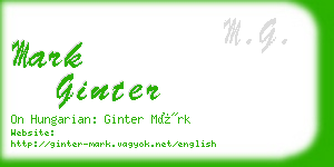 mark ginter business card